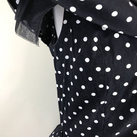 Vintage A La Mode 60s Polka Dot Large Sleeve Dress - Picture 6 of 8